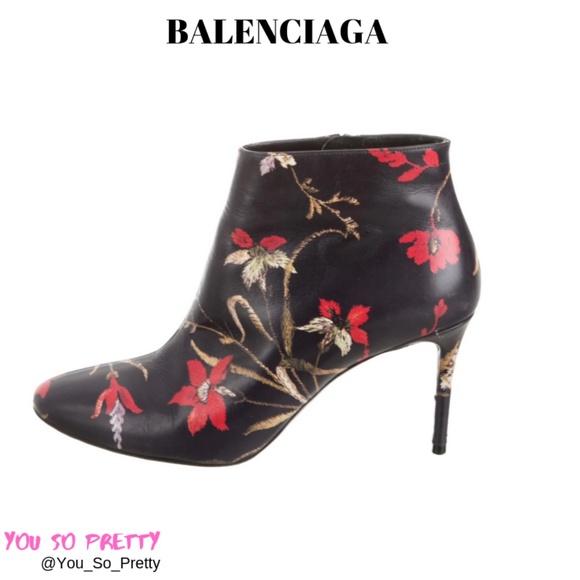 BALENCIAGA FLORAL ANKLE BOOTS - Picture 1 of 6